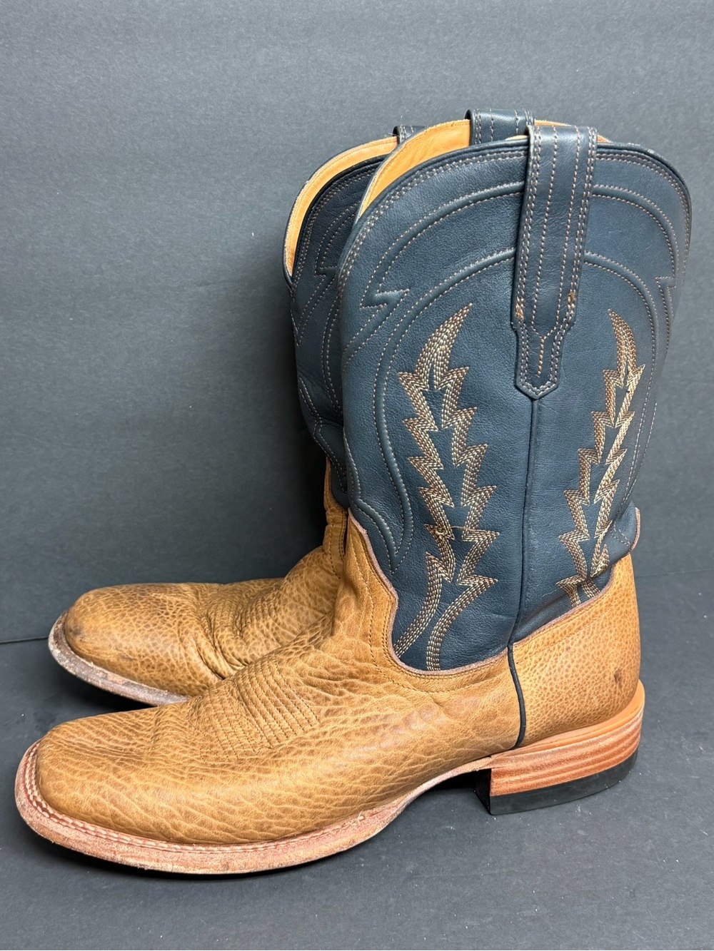 Tecovas Men's The Doc Tan Bison Leather Cowboy Boots 10031TAN SZ 10 D $395 READ